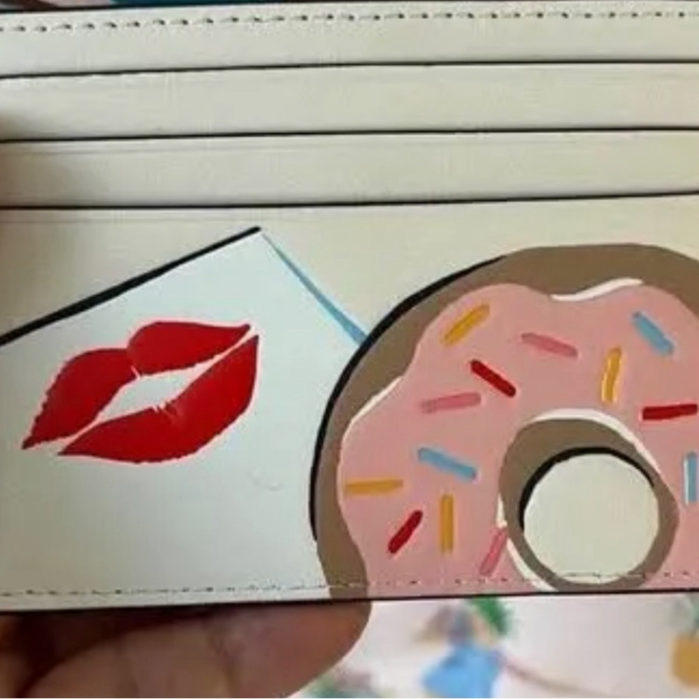 Kate♠️Spade Coffee Break Donut Small Slim Card Holder🍩🍩🍩🍩🍩🍩🍩 - Picture 4 of 6